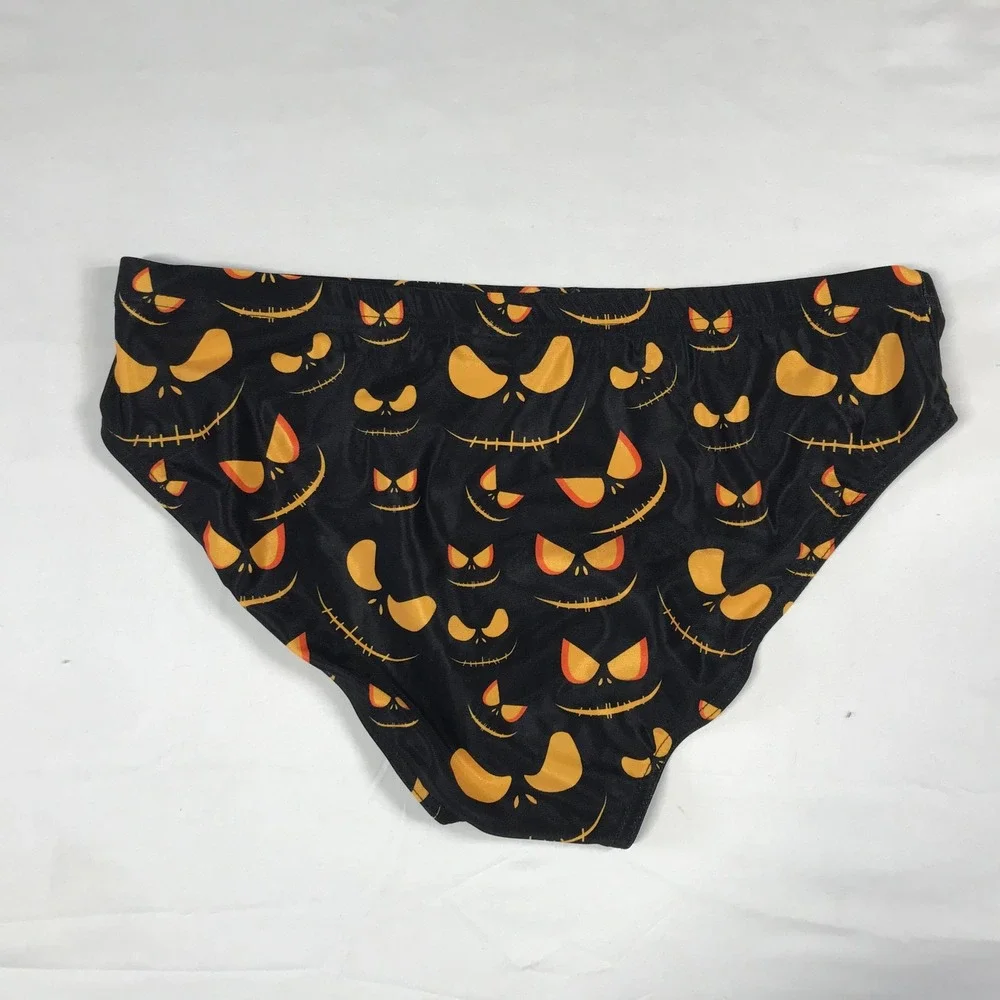 Arena Mens Halloween Swim Briefs Black Orange Jack Skellington Pumpkin Face 36